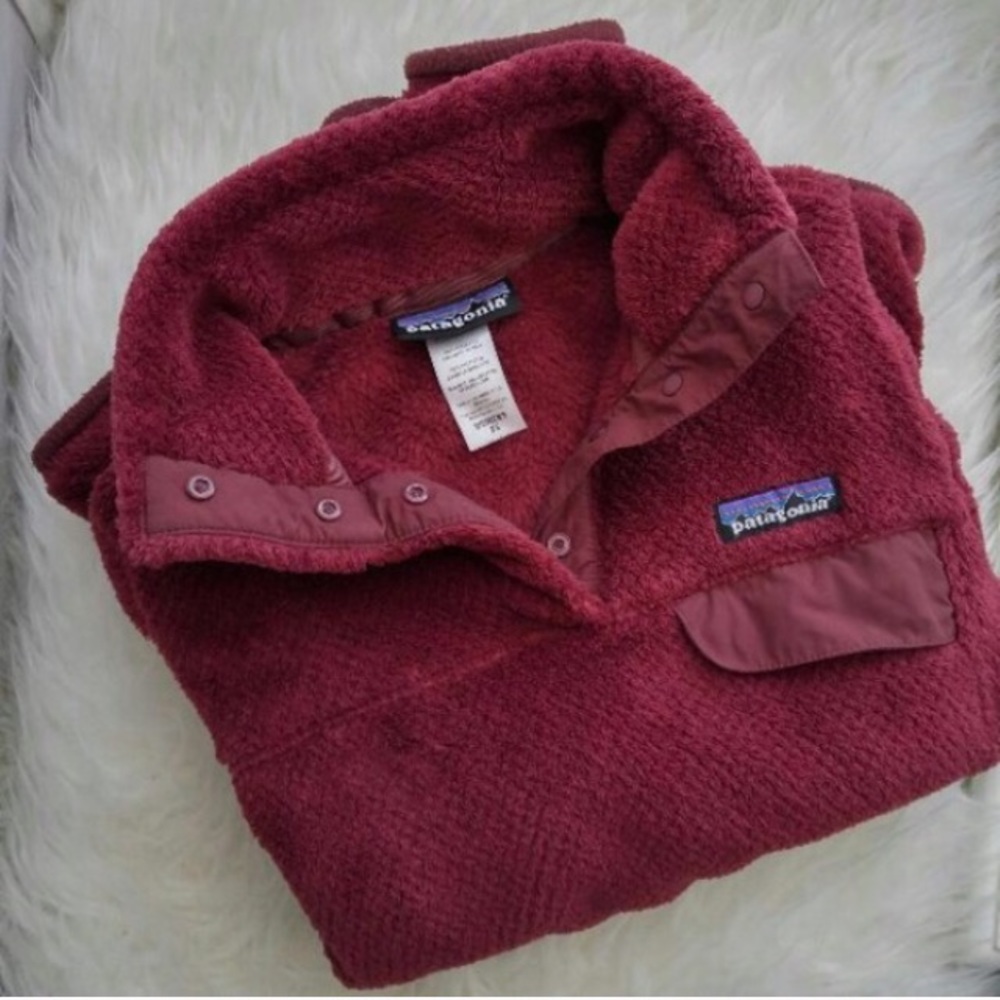 M PATAGONIA ReTool Pullover Fleece Red Maroon Soft